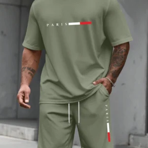 Men's Tracksuit 2 Piece ​O-neck Short Sleeve Shirt Shorts Set Men's Running Suit Plus Size T shirts Man Clothing Summer T-shirt