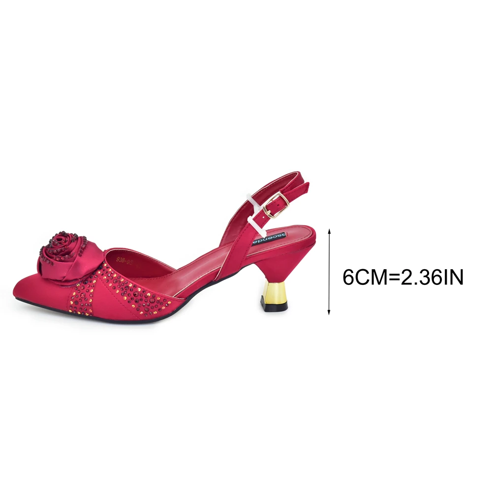 2026 Latest Italian Design African Women's High Heels Pointed Toe Sandals Party Wedding Party Shoes and Bags Set for Wedding - Image 3