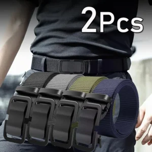 Newest Men's Tactical Belt Automatic Metal Buckle Waist Belt Nylon Canvas Hunting Golf Outdoor Work Trousers Belts for Man Jeans
