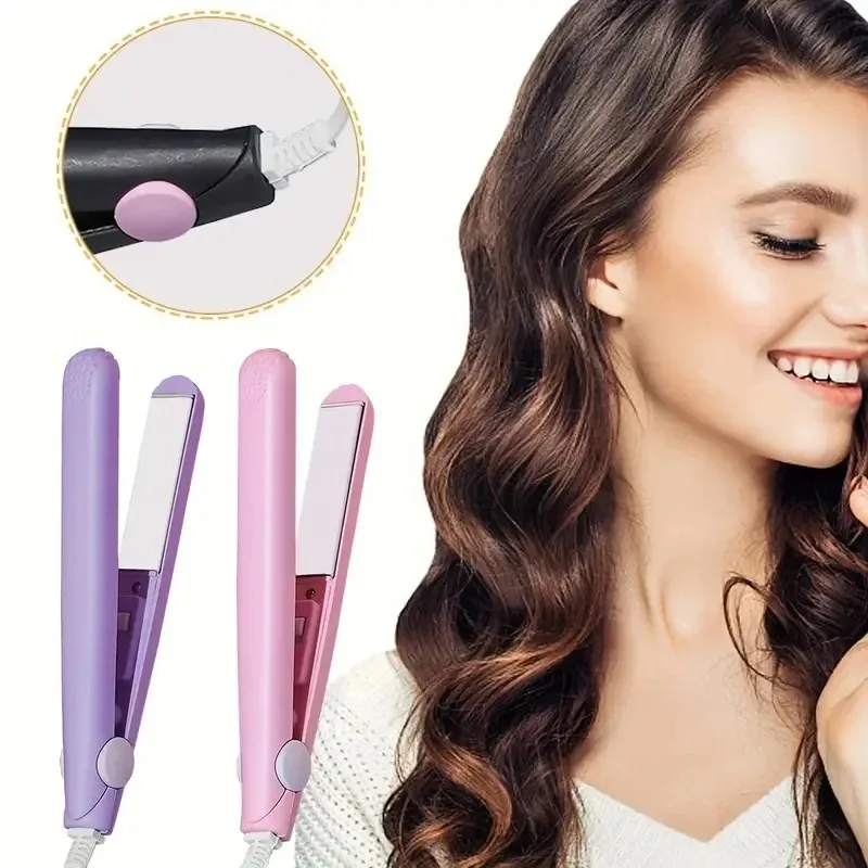 289--Small Hair Straightener & Curler Mini Portable Flat Iron for Bangs, Students, Straightening & Curling - Image 5