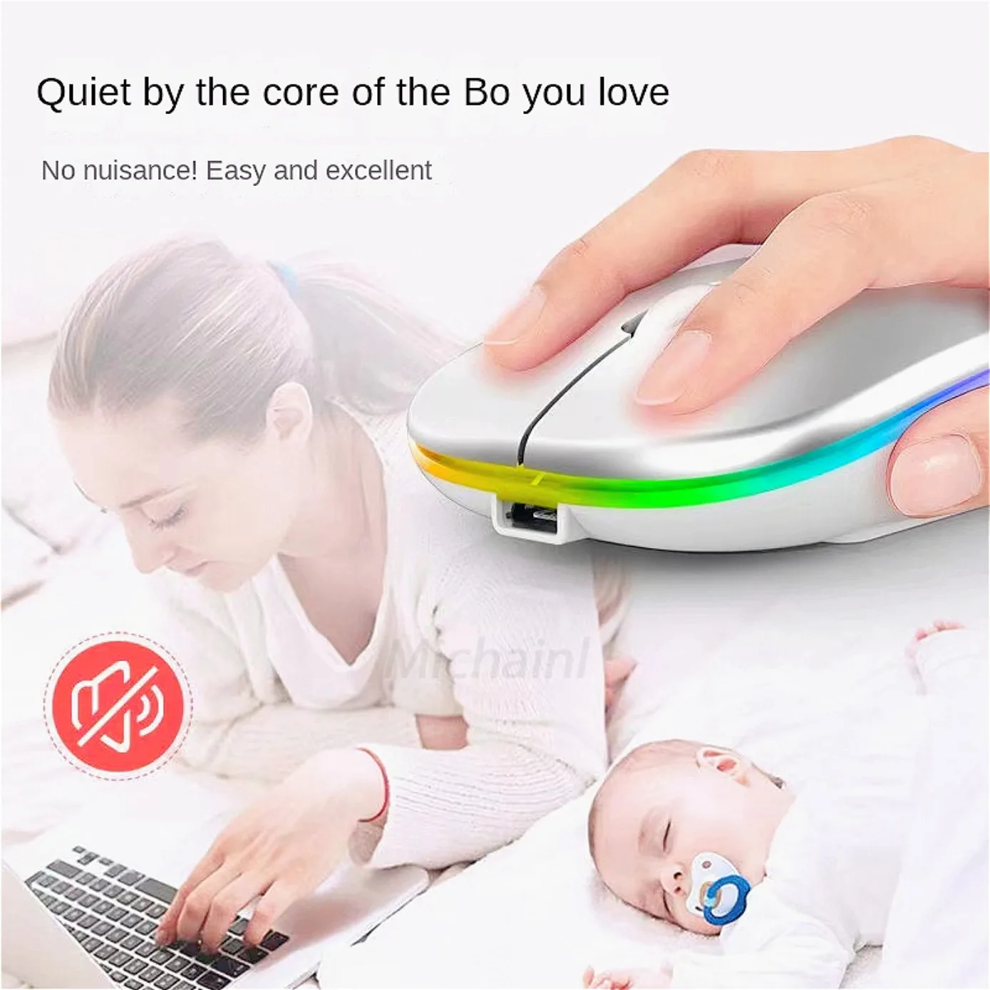 Wireless Mouse For Laptop PC Bluetooth Rechargeable Mouses Wireless Computer Silent Mice LED Backlit Ergonomic Gaming Mouse - Image 3