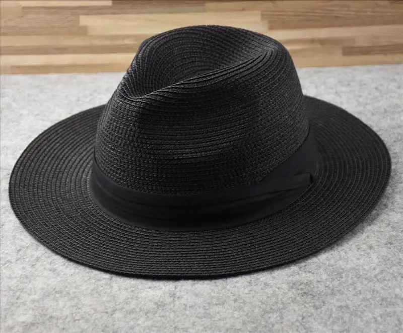 Male Foldable Big Head Straw Hat Panama Summer Outdoors Cowboy Hat Sandy Beach Sun Hats Man Plus Size Fedora Hat 57CM 60CM 64CM - Image 7