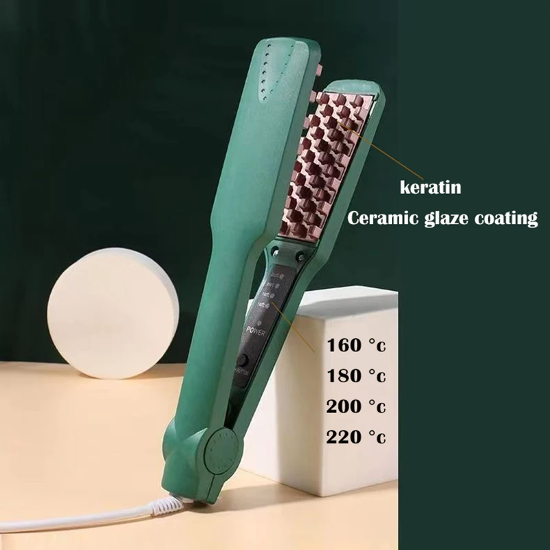 3D Grid Hair Crimper Volumizer Ceramic Professional Hair Fluffy Corrugated Curler Flat Iron Corn Hair Splint Perm 4 Temperatures - Image 4