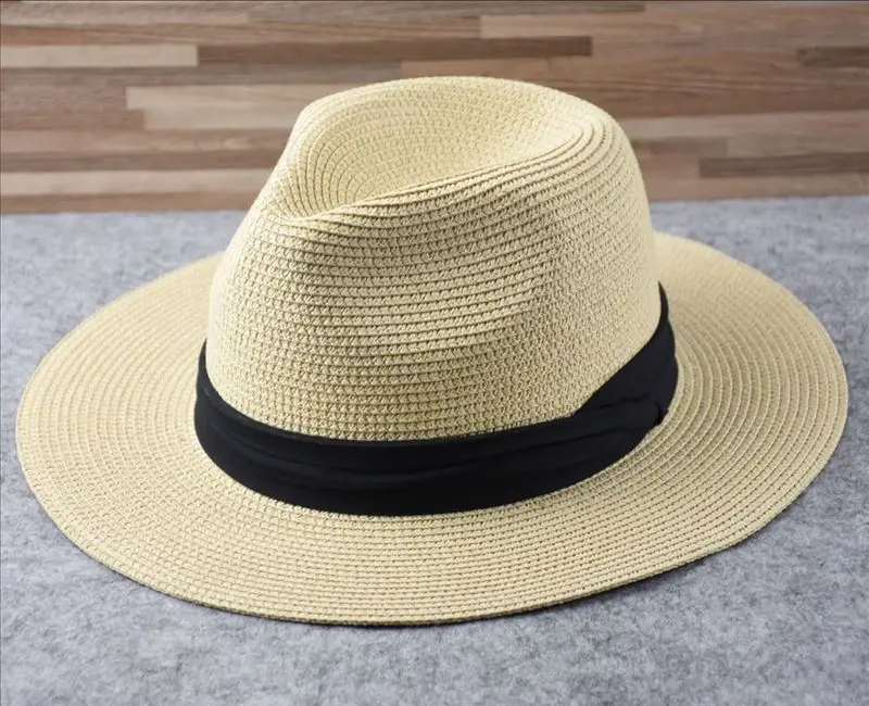Male Foldable Big Head Straw Hat Panama Summer Outdoors Cowboy Hat Sandy Beach Sun Hats Man Plus Size Fedora Hat 57CM 60CM 64CM - Image 10