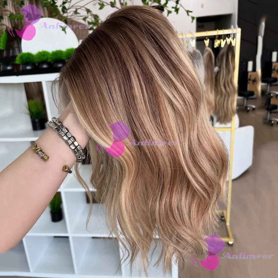 Brown Blonde Balayage Human Hair Glueless Lace Short Bob Wigs 13x4 Silk Top Lace Front Wigs Bleached Knots 360/Full Lace Wigs - Image 5