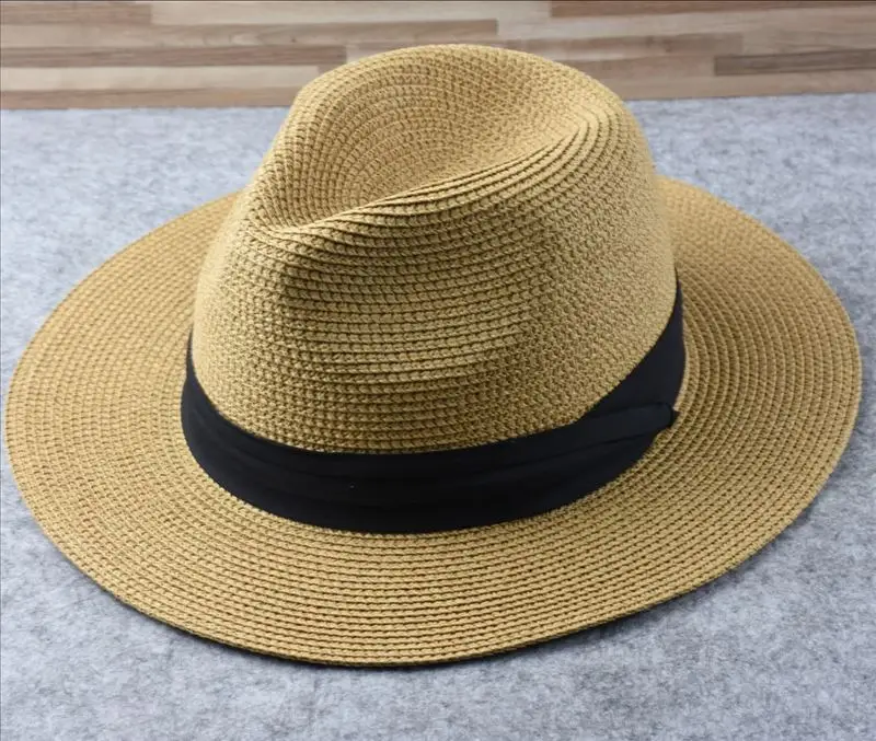 Male Foldable Big Head Straw Hat Panama Summer Outdoors Cowboy Hat Sandy Beach Sun Hats Man Plus Size Fedora Hat 57CM 60CM 64CM - Image 11
