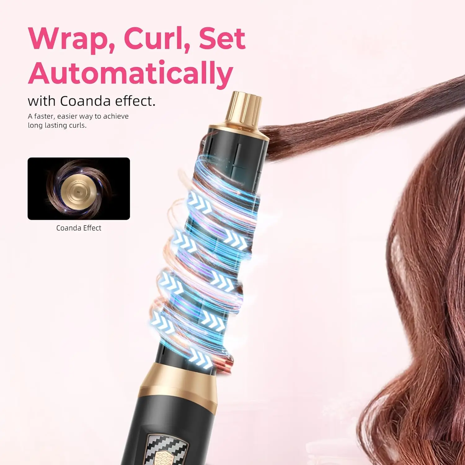 5-in-1 Ionic Hair Dryer Brush: Fast Drying, Curling, Frizz-Free for All Hair Types - Black - Image 3