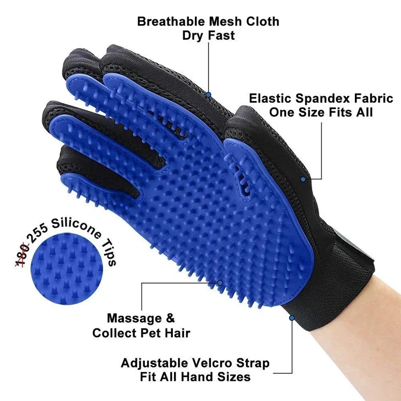 1/10 PCS Pet Silicone Grooming Gloves Effective Hair Remover Comb for Cats Dogs Bath Cleaning and Daily Shedding Control At Home