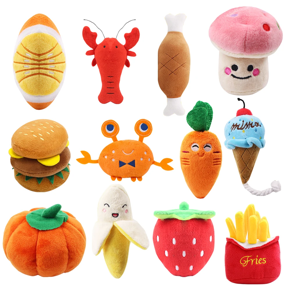 1Pc Pet Toys Fruit Animals Cartoon Dog Toy Stuffed Squeaking Cute Plush Puzzle for Dogs Cat Chew Squeaker Squeaky Toy - Image 2
