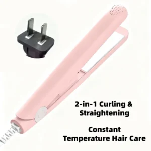 289--Small Hair Straightener & Curler Mini Portable Flat Iron for Bangs, Students, Straightening & Curling