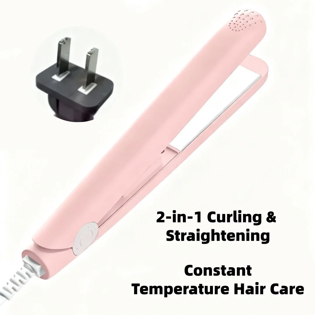 289--Small Hair Straightener & Curler Mini Portable Flat Iron for Bangs, Students, Straightening & Curling