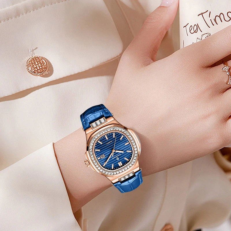 New Fashion BANGWEI Elegant Luxury Quartz Woman Watch Simple Dial Diamond Retro Leather Date Waterproof Luminous Women's Watches - Image 10