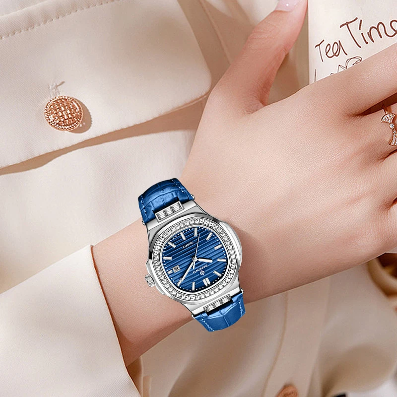 New Fashion BANGWEI Elegant Luxury Quartz Woman Watch Simple Dial Diamond Retro Leather Date Waterproof Luminous Women's Watches - Image 7