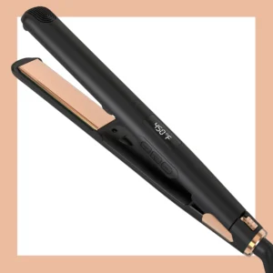 LISAPRO Original Ceramic Hair Straightening Flat Iron 1" Plates |Black Professional Salon Model Hair Straightener & Curler