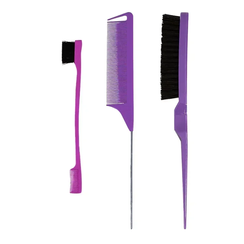 3-10pcs Hair Styling Comb Set Teasing Hair Brush Triple Teasing Comb Rat Tail Combs Edge Brush Hair Tail Tools Braid Tool Loop - Image 14