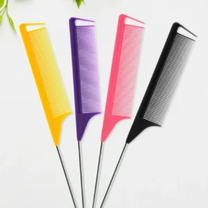 Pro Pointed Tail Salon Hairdressing Hair Styling Anti-static Comb Hair Brush Steel Needle Pin Rat Tail Combs Barber Accessories