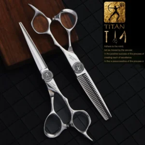 TITAN professional hairdresser scissors barber scissors hairdressing hair cutting thinning set of 5.5 6.0inch japan440c steel