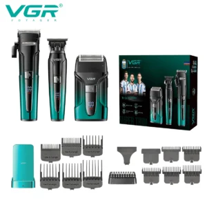 VGR Hair Trimmer Electric Face Shaver Professional Barber Clippers Cordless Shaver Trimmers Charging Base Trimmer for Men V-694