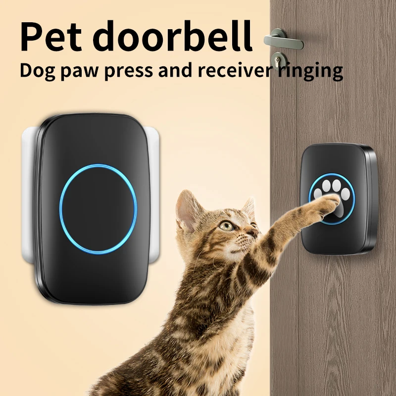 Touch Pet Doorbell 300M/984 ft Range 60 Songs Cat & Dog Training Pager LED Flash light Smart Wireless Doorbell Plug US EU - Image 2