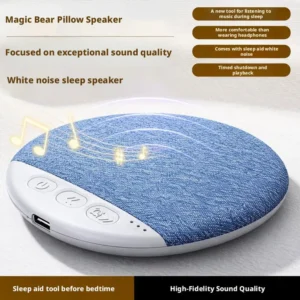 Under Pillow Bluetooth 5.4 Sleep Speaker, White Noise Sound Machine with 30/60/90 Min Timer, HiFi Stereo Audio