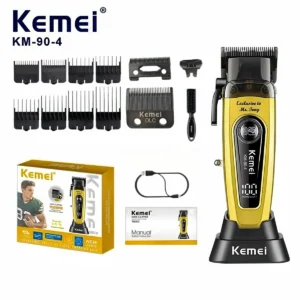 Kemei Hair Clippers Professional 11500 RPM Hair Cut Machine Brushless Motor Electric Clippers DLC Blade Hair Clipper Men KM-90-4