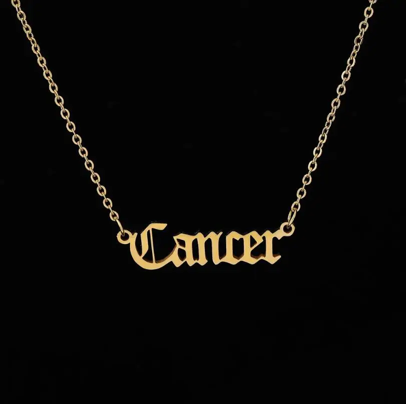 Stainless Steel 12 Zodiac Constellation Necklaces Letter Aquarius Aries Gemini Pisces Leo Sagittarius Pendant Necklace for Women - Image 6