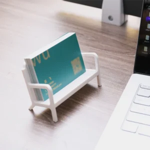 Simple White Bench Style Business Card Holder Stand Case Transparent Acrylic Photo Card Desktop Organizer School Office Supplies