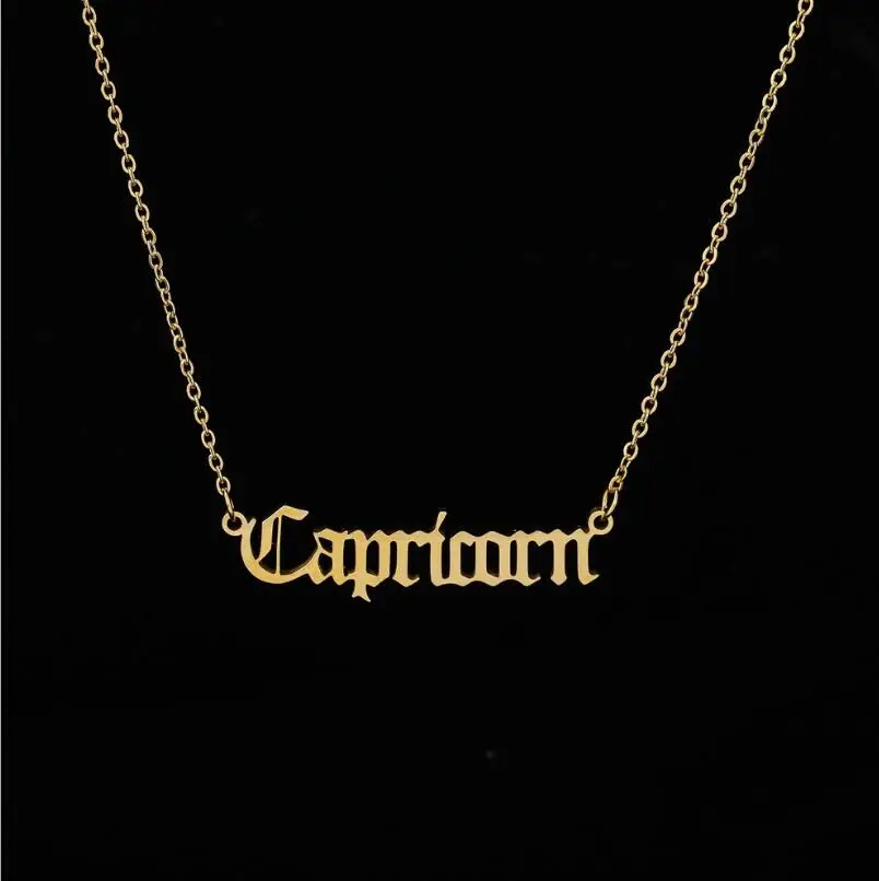 Stainless Steel 12 Zodiac Constellation Necklaces Letter Aquarius Aries Gemini Pisces Leo Sagittarius Pendant Necklace for Women - Image 17