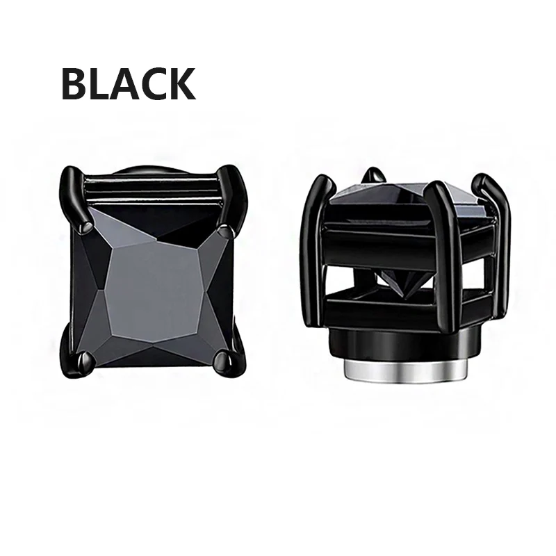 3 Pairs Crystal Strong Magnetic Ear Stud Clip Earrings for Men and Women Punk Round Zircon Magnet Earrings Non Piercing Jewelry - Image 7
