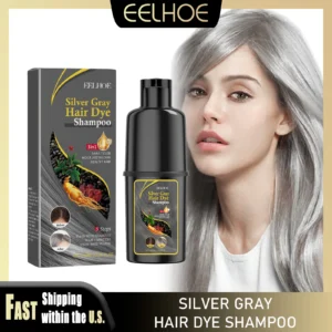 EELHOE 100ml Hair Dye Shampoo Silver Gray Quickly Dye Moisturize Make Hair Soft Shiny High-efficiency Dye Safe Gentle Hair Care