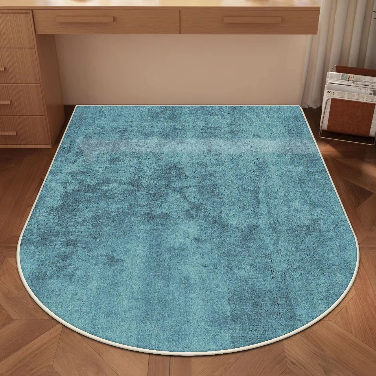 VIKAMA Study Desk Chairs Floor Mat Home Chair Non-slip Pad Vanity Table Solid Coral Felt Carpet Home Decoration - Image 8