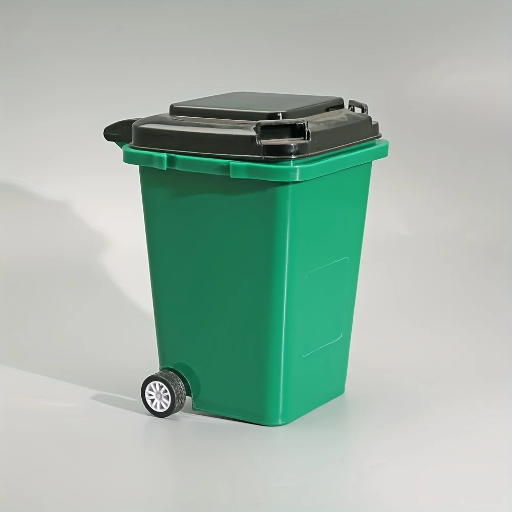 1pc Portable Mini Office Desk Trash Bin Pen Holder - Office Supplies Storage - Image 8