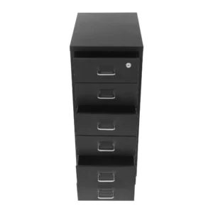 6 Drawer File Cabinet with Lock, Vertical Filing Storage Cabinets with Wheels Metal Rolling Organizer for Home Office Study