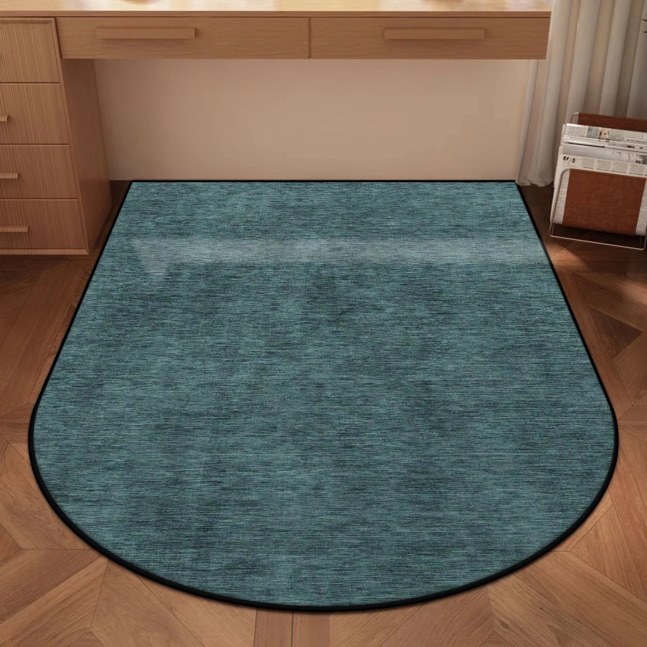 VIKAMA Study Desk Chairs Floor Mat Home Chair Non-slip Pad Vanity Table Solid Coral Felt Carpet Home Decoration - Image 4