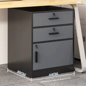 Lockable Filing Storage Cabinet for Office Home, Mobile 2-Drawer Wooden Chest with Security Key, Compact Side Table for Bedroom