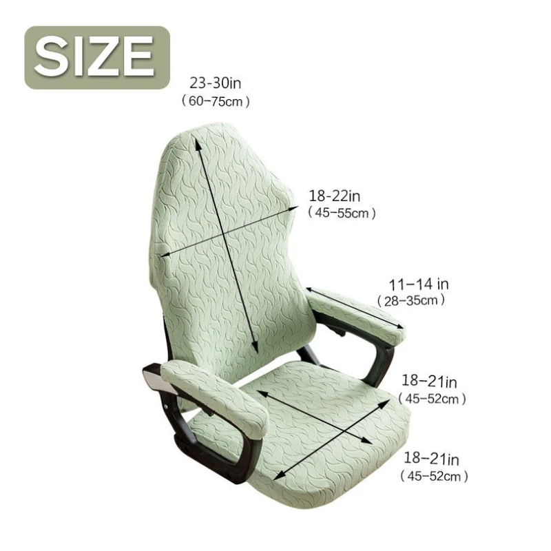 4Pcs/Set Jacquard Office Chair Cover with Armrest Cover Computer Armchair Slipcover Elastic Rotating Lift Gaming Chair Protector - Image 2