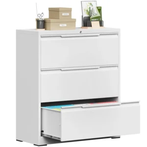 3-Drawer File Cabinet With Lock, Metal Filing Cabinet For Home Office, Lateral Filing Storage Cabinets, Fits File, Customize