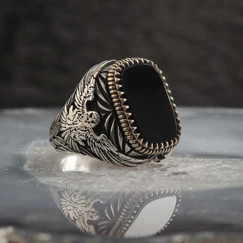 Retro Handmade Turkish Ring For Men Vintage Double Swords Black Zircon Rings Punk 2023 Trendy Islamic Religious Muslim Jewelry - Image 20