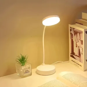 Flexible LED Desk Lamp with 3-Level Dimmer, USB Powered, Eye-Caring, Warm, White Light, Perfect for Home, Office, Reading, Study