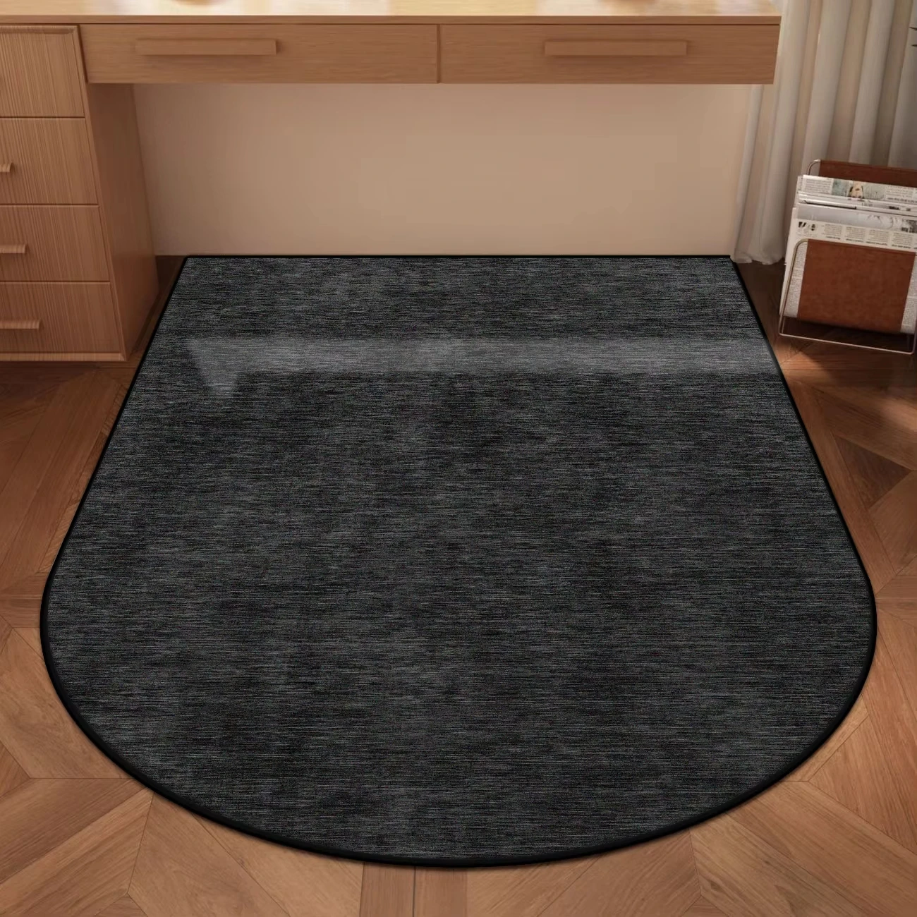 VIKAMA Study Desk Chairs Floor Mat Home Chair Non-slip Pad Vanity Table Solid Coral Felt Carpet Home Decoration - Image 2