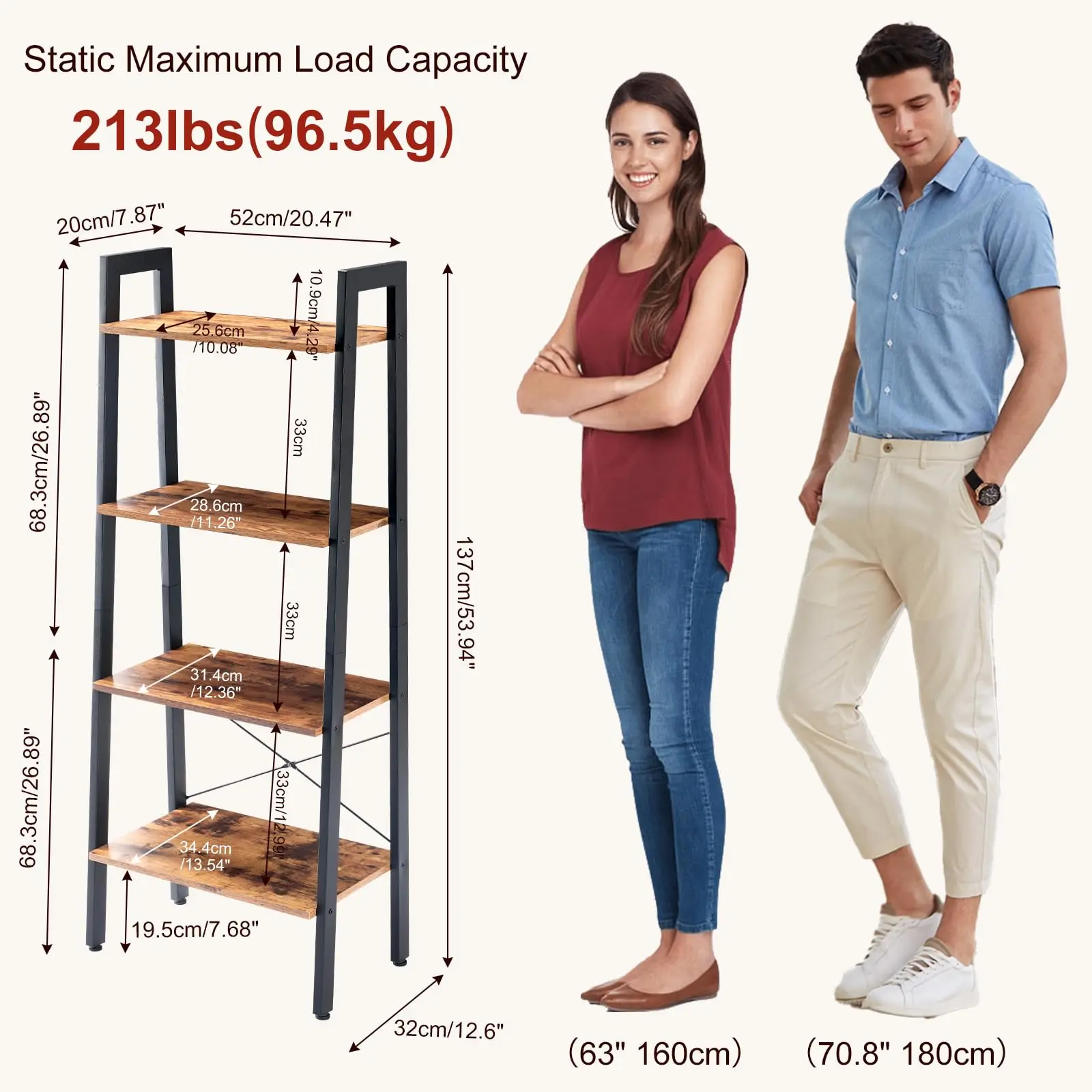 JHK 4-Tier Display Bookshelf Wooden Storage Standing Shelf Stable Frame Graduated Shelves for Organized Display for Living Room - Image 4