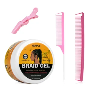 Hair Combs Strong Hold Braid Gel Good for Twist, Locs, Braids, Edge No Flake Extra Hold High Shine Braiding Gel & Edge Control