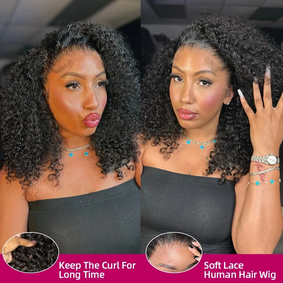 Brazilian Short Bob 100% Human Hair 13x6 Lace Frontal Human Hair Deep Wave 5x5 Lace Front Curly 4x4 Lace Closure Wigs 12 14inch - Image 4