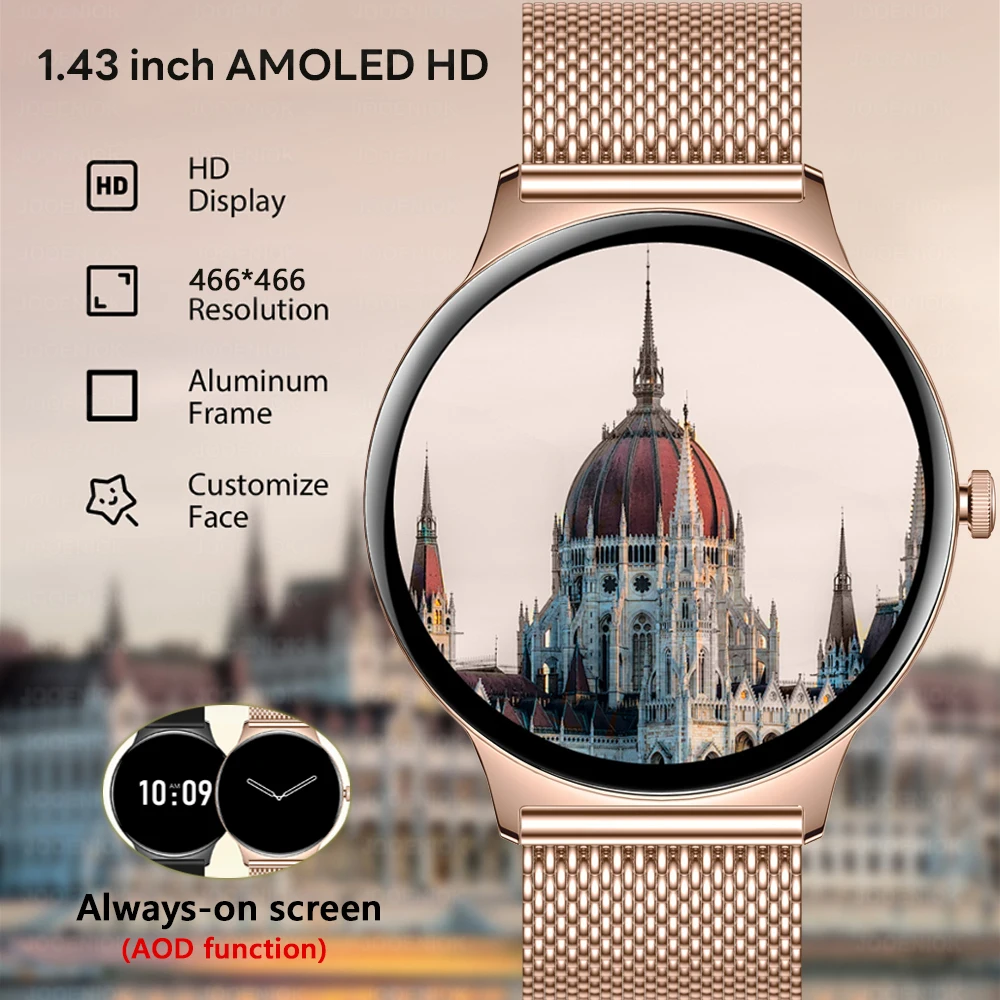 ChiBear Ultra Thin Fashion Smart Watch Women Screen Always Display Time Sports Bracelet Bluetooth Call AMOLED Smartwatch Woman - Image 2