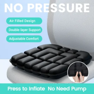 1pc 3D Pressure Relief Air Cushion - Office Chair Car Seat Cushion, Back Support Pad for Desk, Chair, Wheelchair, Adjustable