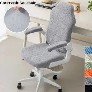 4Pcs/Set Jacquard Office Chair Cover with Armrest Cover Computer Armchair Slipcover Elastic Rotating Lift Gaming Chair Protector