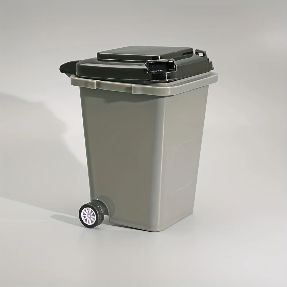 1pc Portable Mini Office Desk Trash Bin Pen Holder - Office Supplies Storage - Image 7