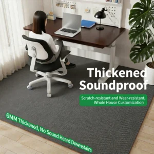 Solid Color Wear-resistant Computer Chair Floor Mat Decoration Home Soft Soundproof Carpet Non-slip Easy Clean Minimalist Rug