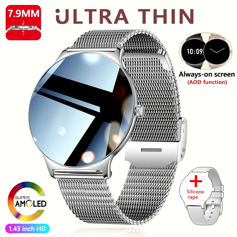 ChiBear Ultra Thin Fashion Smart Watch Women Screen Always Display Time Sports Bracelet Bluetooth Call AMOLED Smartwatch Woman - Image 8
