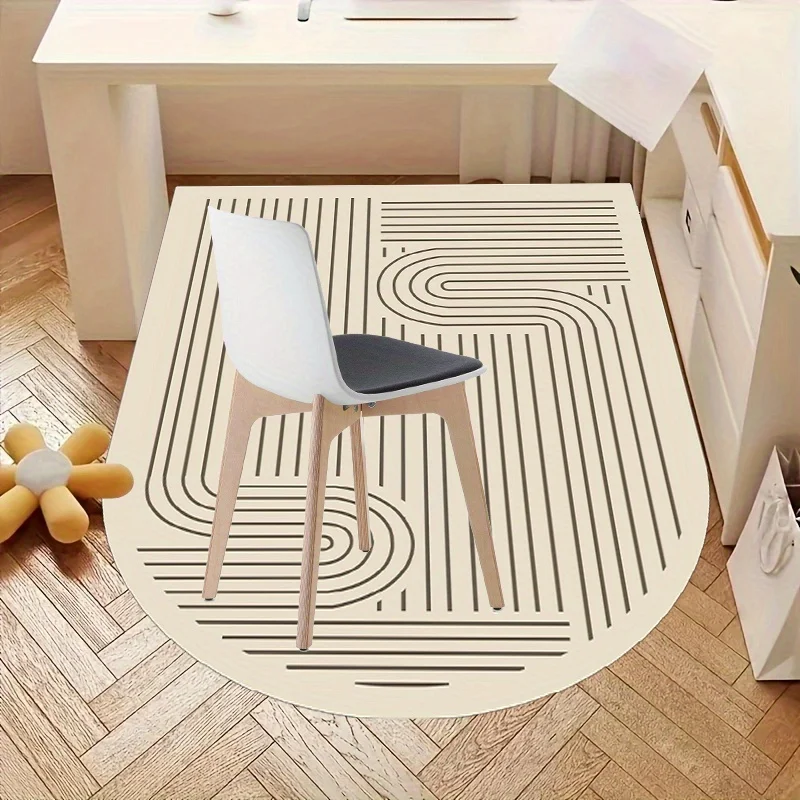VIKAMA Modern Irregular Office Chair Mat, Morandi Color Desk Chair Mat for Hardwood Floors, Non-Slip Floor Protector Rug - Image 9